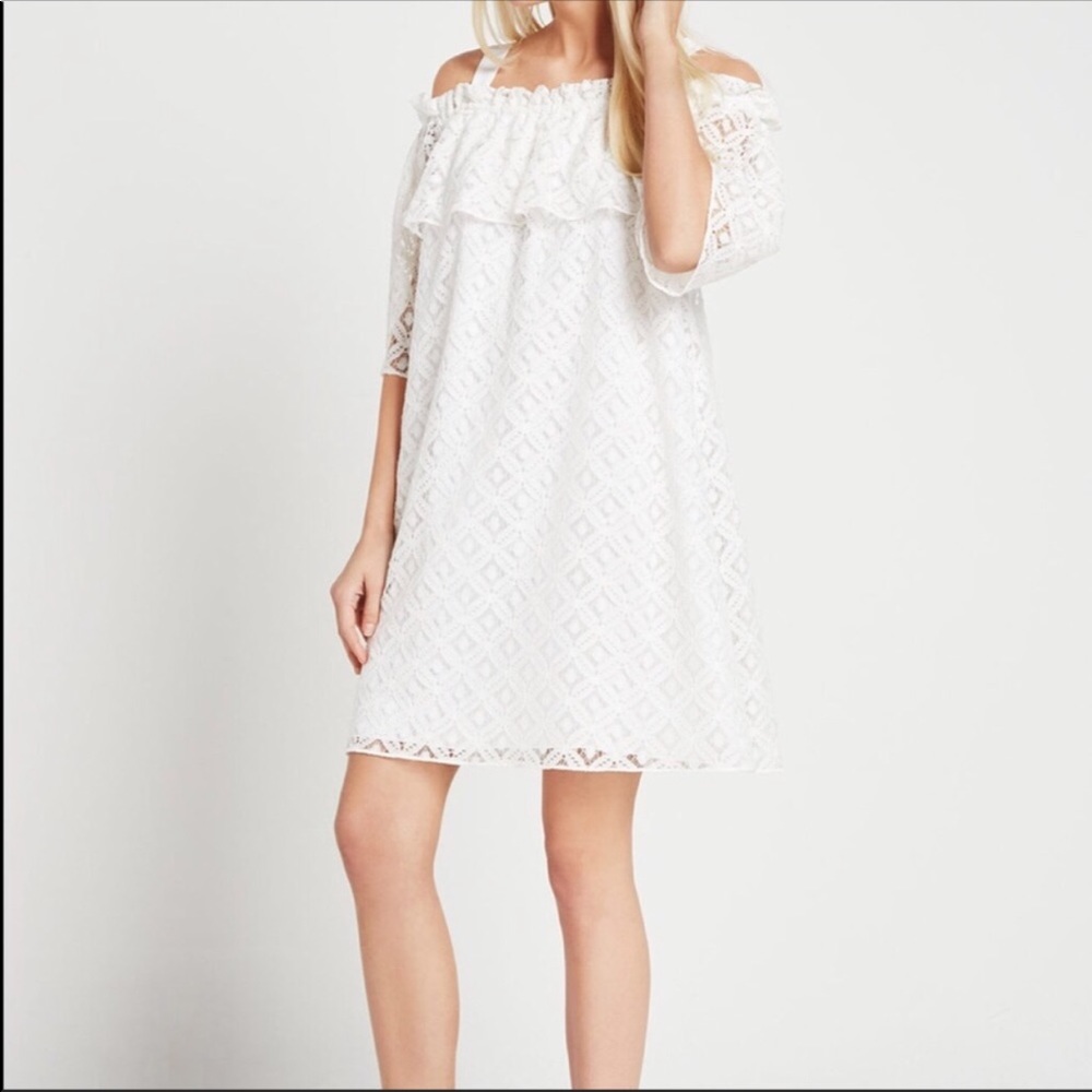 BCBGeneration Cold Shoulder Eyelet Dress NWT